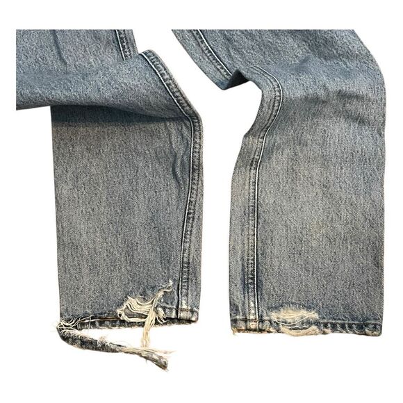 Agolde 90's Pinch Waist Jeans High Rise Straight Leg Blue Medium Wash Denim 24 - Picture 6 of 9